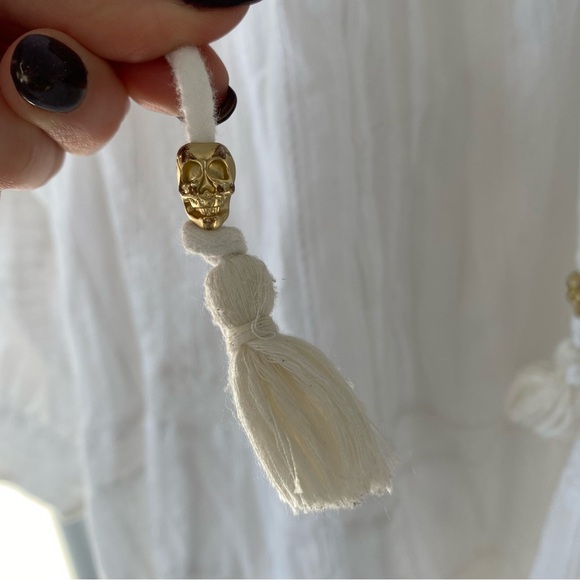 Zadig & voltaire white cotton drawstring peasant top size small - Picture 6 of 7